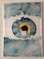 Peinture sur soie « Vue sur la mer »